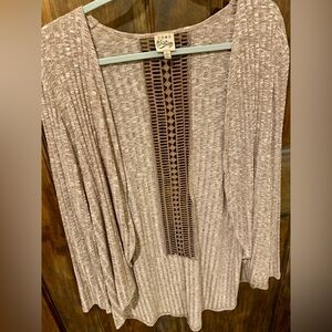 Como Vintage Taupe Open-Front Cardigan